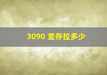 3090 显存拉多少